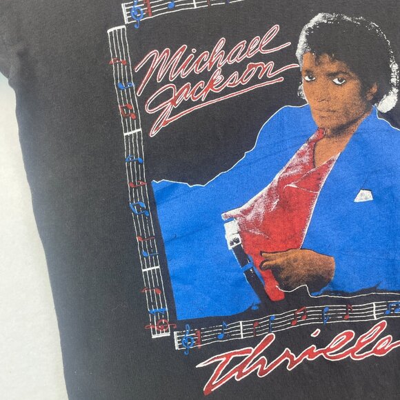 Vintage Michael Jackson T Shirt Large Thriller 80s Music Rap Bootleg Paki Cotton - Picture 4 of 15